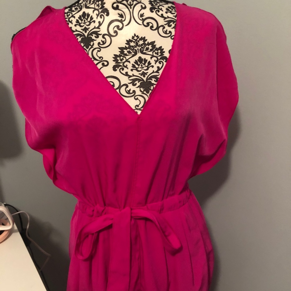 Rachel Roy fuchsia pink cold shoulder dress